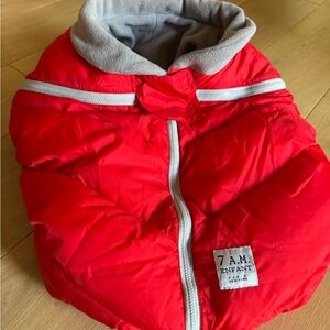 7 A.M. Enfant Red Puffer Car Seat Cocoon
